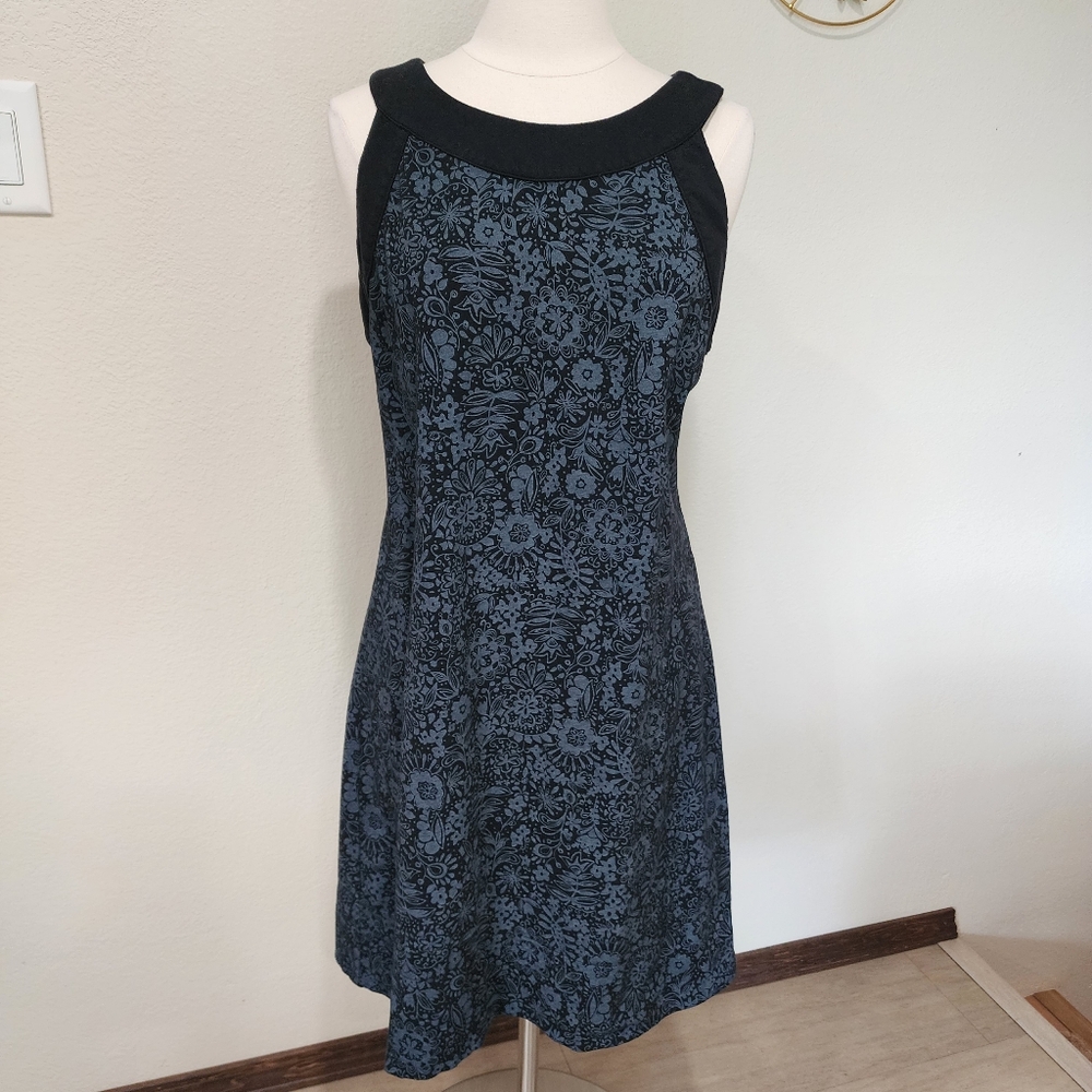 Fresh Produce Sleeveless Dress Black & Gray Floral Casual Knee Length size Large